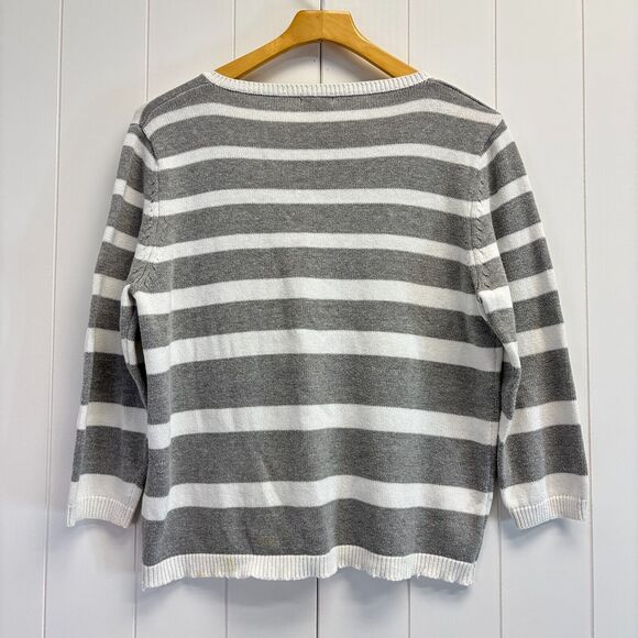 Vintage Boston Proper Striped Box Sweater Women Medium Preppy‎ Hipster Coastal - Picture 8 of 9
